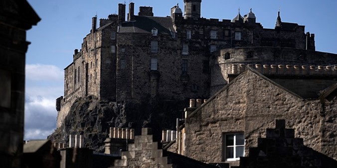 Edinburgh Castle with blue sky
